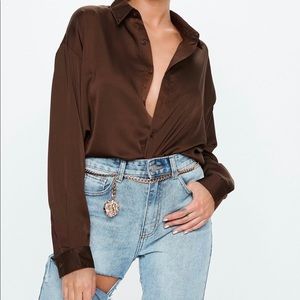 Missguided basic satin shirt